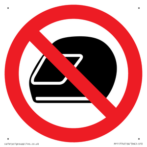 P920 Prohibition: No motorcycle helmets